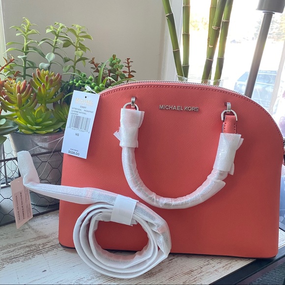 ‼️SOLD‼️ Michael Kors Satchel Bag in Grapefruit - Picture 8 of 12